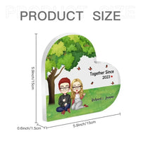 Together Since - Personalize Heart Shaped Acrylic Plaque - Anniversary Gift For Couples - Joliny
