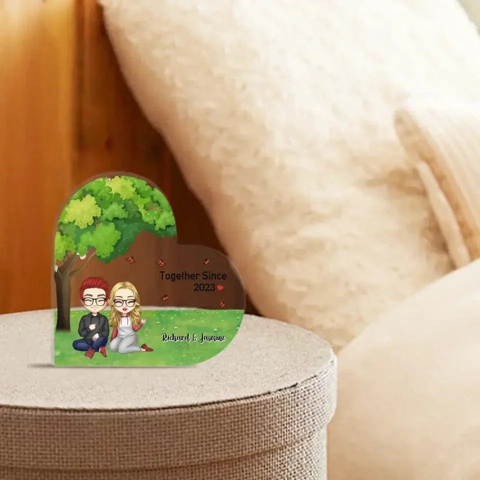 Together Since - Personalize Heart Shaped Acrylic Plaque - Anniversary Gift For Couples - Joliny