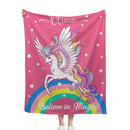 Unicorn Gifts Blanket - Personalized Rainbow Stars Name Blanket - Joliny