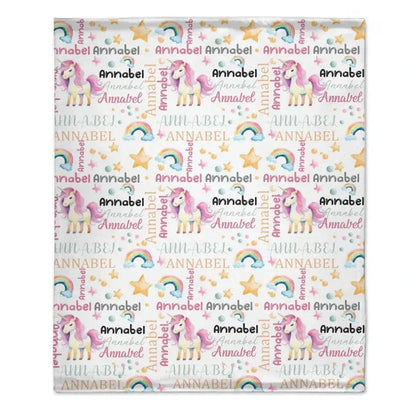Joliny Customizer Unicorn Pattern Name Custom Blanket For Boys Girls Babies