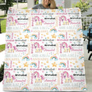 Unicorn Pattern Name Custom Blanket For Boys Girls Babies - Joliny