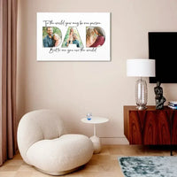 Upload Photo ，Happy Father's Day, Family Picture Canvas Wall Art - Joliny