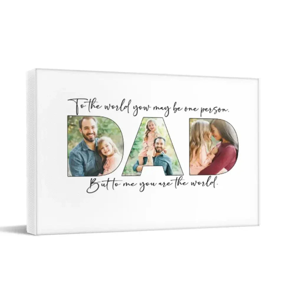 Upload Photo ，Happy Father's Day, Family Picture Canvas Wall Art - Joliny