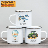 Personalized Truck Train Airplane Vehicles / Dinosaur Mug for Kids - Hot Chocolate / Milk Mug - Joliny