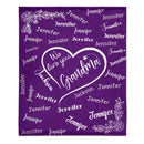 We Love You Mom Grandma - Personalized Name Custom Flannel Blanket - Gift for Grandma - Joliny