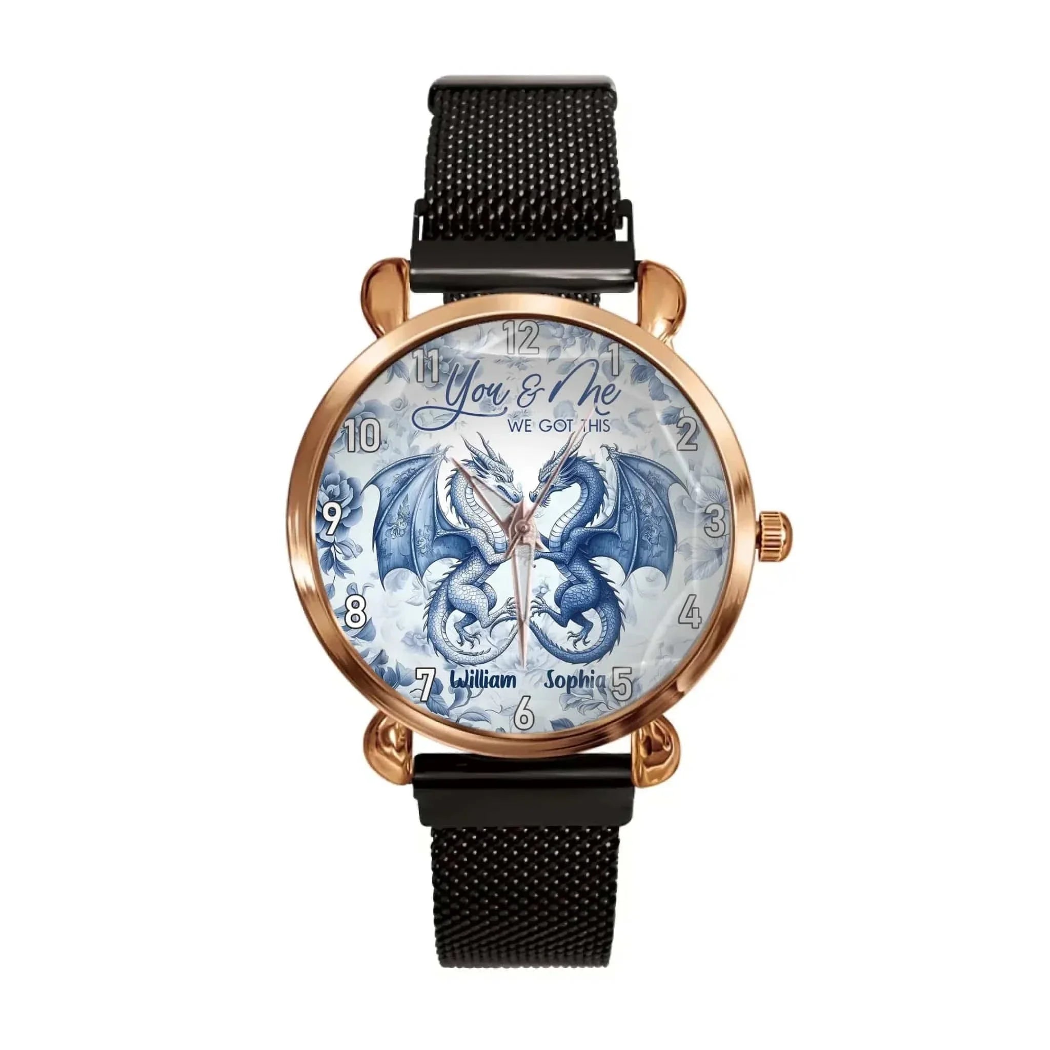 Couple's Exclusive! Customize this dragon - themed watch with names, sealing your “You & Me” journey.