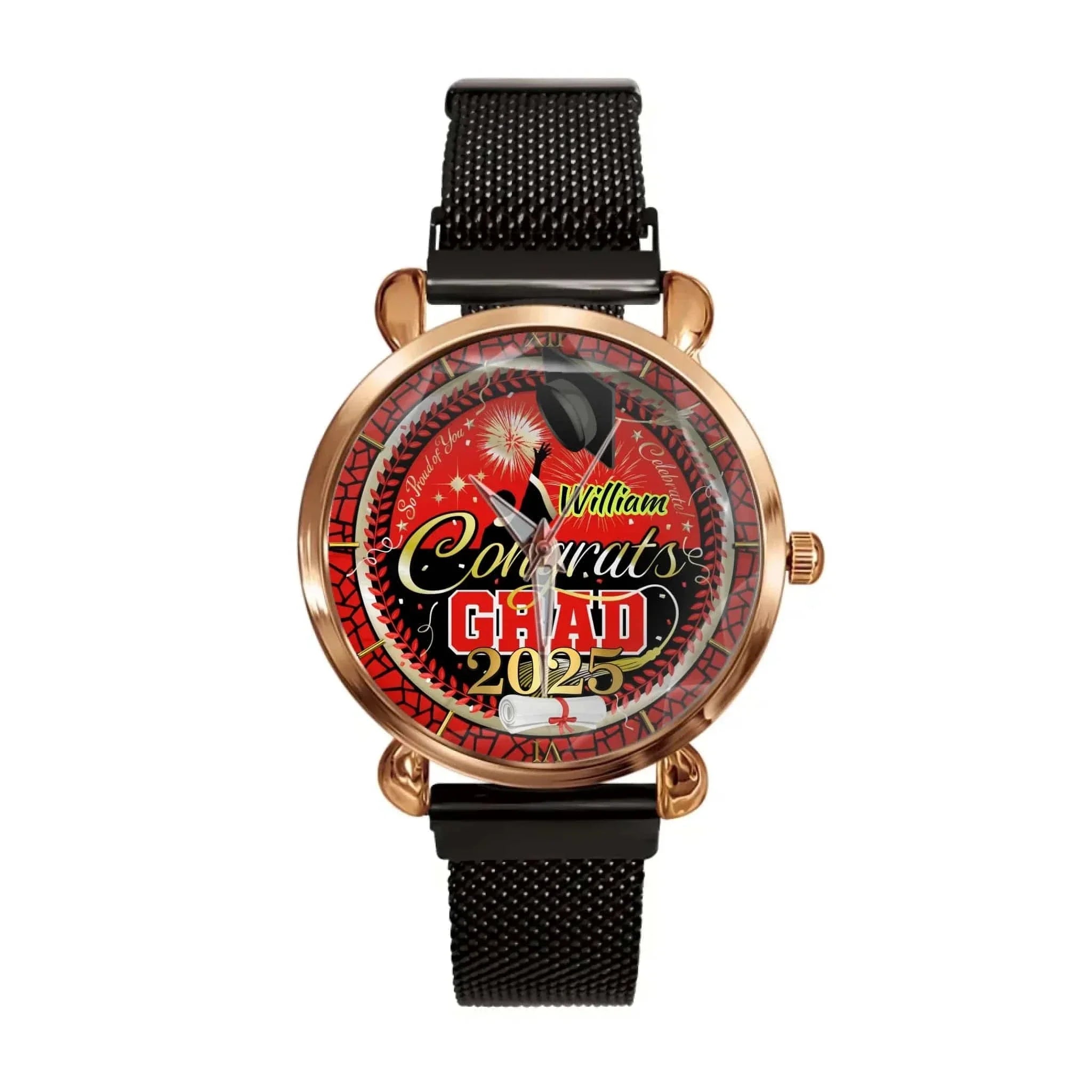 Custom Graduation Watch - Personalized Congrats Grad Gift with Name, Perfect for Graduation Celebration & Keepsake