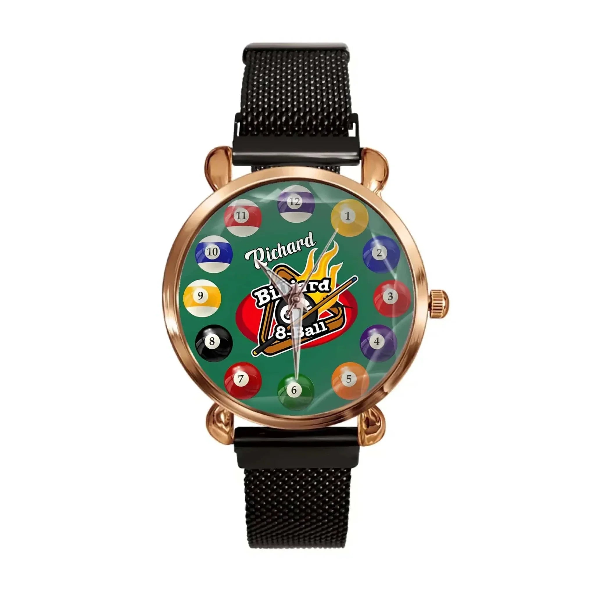 Customised Sports Themed Watch - Ball Motif Watch with Personalised Name - A Gift For Family,Friend,Sports Love