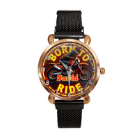 Customized Motorcycle Themed Watch – Retro Neon-style Watch with Customizable Name Feature - A Gift For Motorcycle Enthusiast,Friend,Brother - Joliny