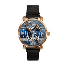 Customized Sports Themed Background Watch – Personalized Name Football Player Print Watch - A Gift For Football Players,Football Lovers,Sport Lovers,Friend - Joliny