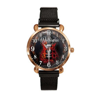 Customized Vintage Instrument-themed Watch – Personalized Name and Instrument Type Watche - A Gift For Friend,BFF,Instrument Enthusiast,Musician - Joliny
