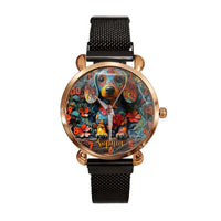 Customized Watch with Puppy Pattern - personalized Name Watch for Dachshund Dog - A Gift for Dog Owners,Dog Lovers - Joliny