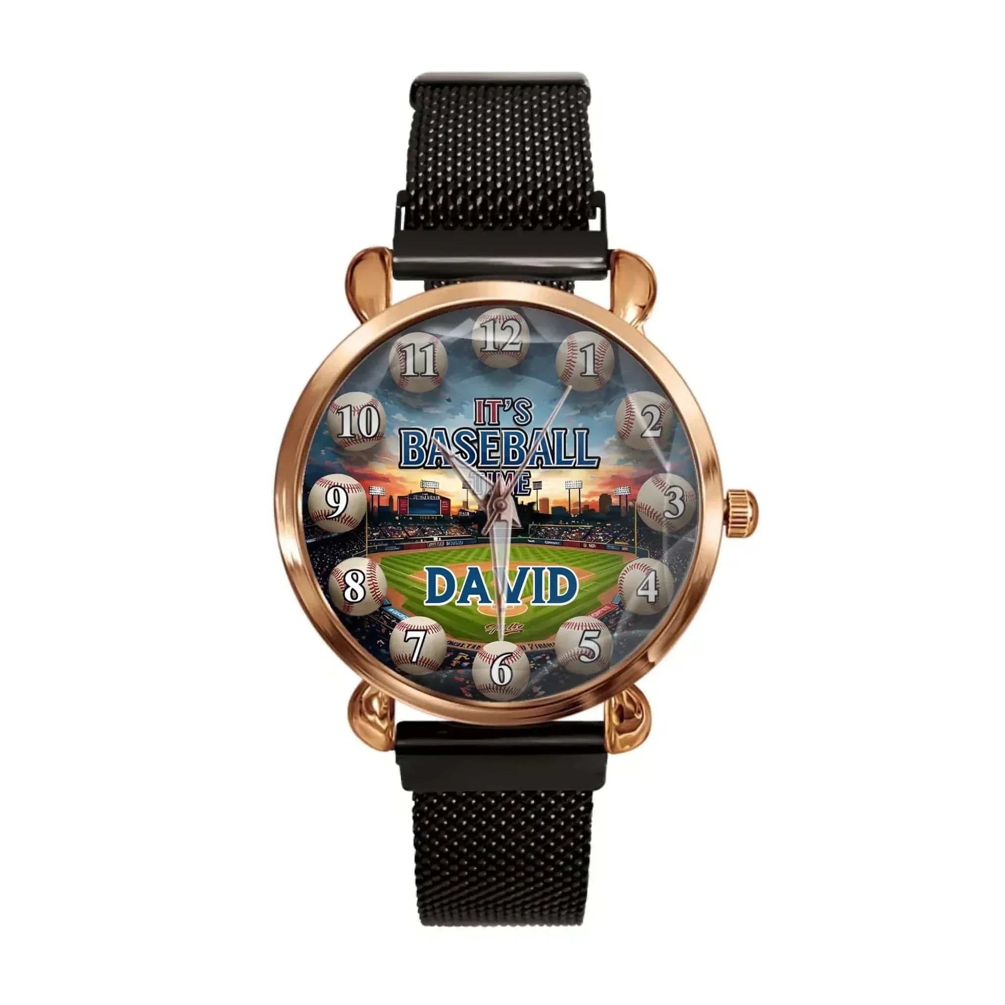 Enjoy Baseball -  Personalized Name Baseball Time Scale Watch- A Gift For Friend,Baseball Player,Sports Enthusiast
