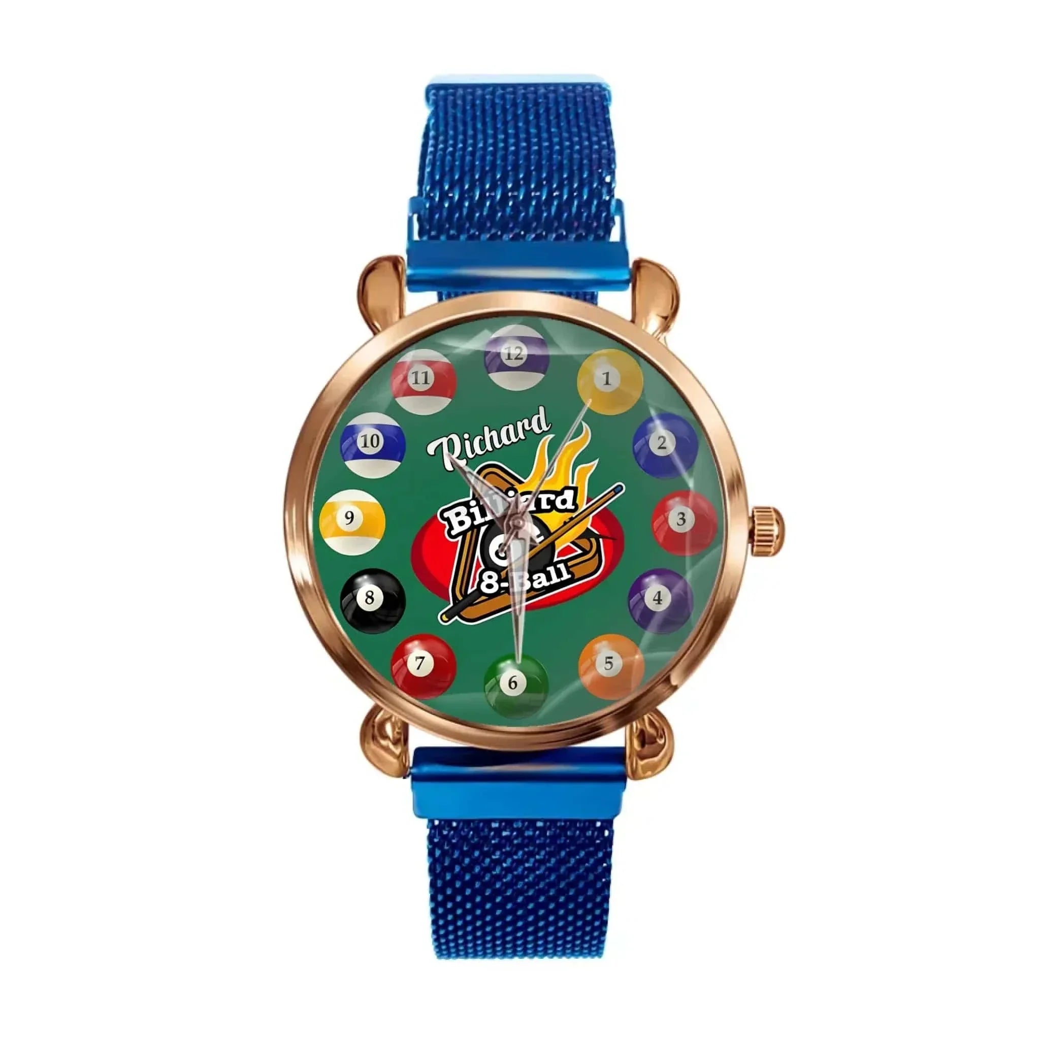Customised Sports Themed Watch - Ball Motif Watch with Personalised Name - A Gift For Family,Friend,Sports Love - Joliny
