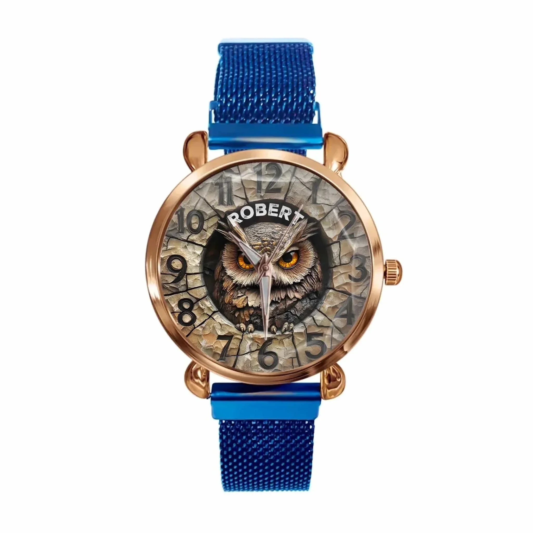 Customized Owl Design Watch – Personalized Name Fantasy Owl Dial - A Gift For Friend,BFF,Owl Lovers - Joliny