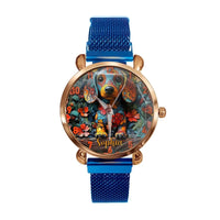 Customized Watch with Puppy Pattern - personalized Name Watch for Dachshund Dog - A Gift for Dog Owners,Dog Lovers - Joliny