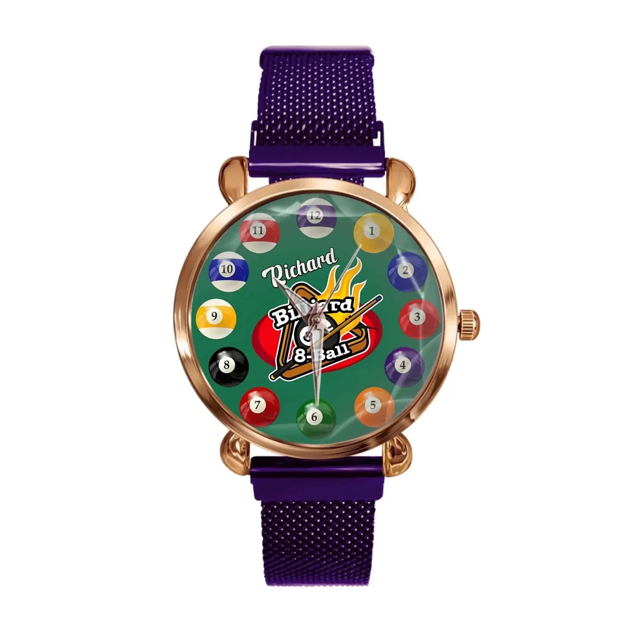 Customised Sports Themed Watch - Ball Motif Watch with Personalised Name - A Gift For Family,Friend,Sports Love - Joliny
