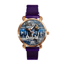 Customized Sports Themed Background Watch – Personalized Name Football Player Print Watch - A Gift For Football Players,Football Lovers,Sport Lovers,Friend - Joliny