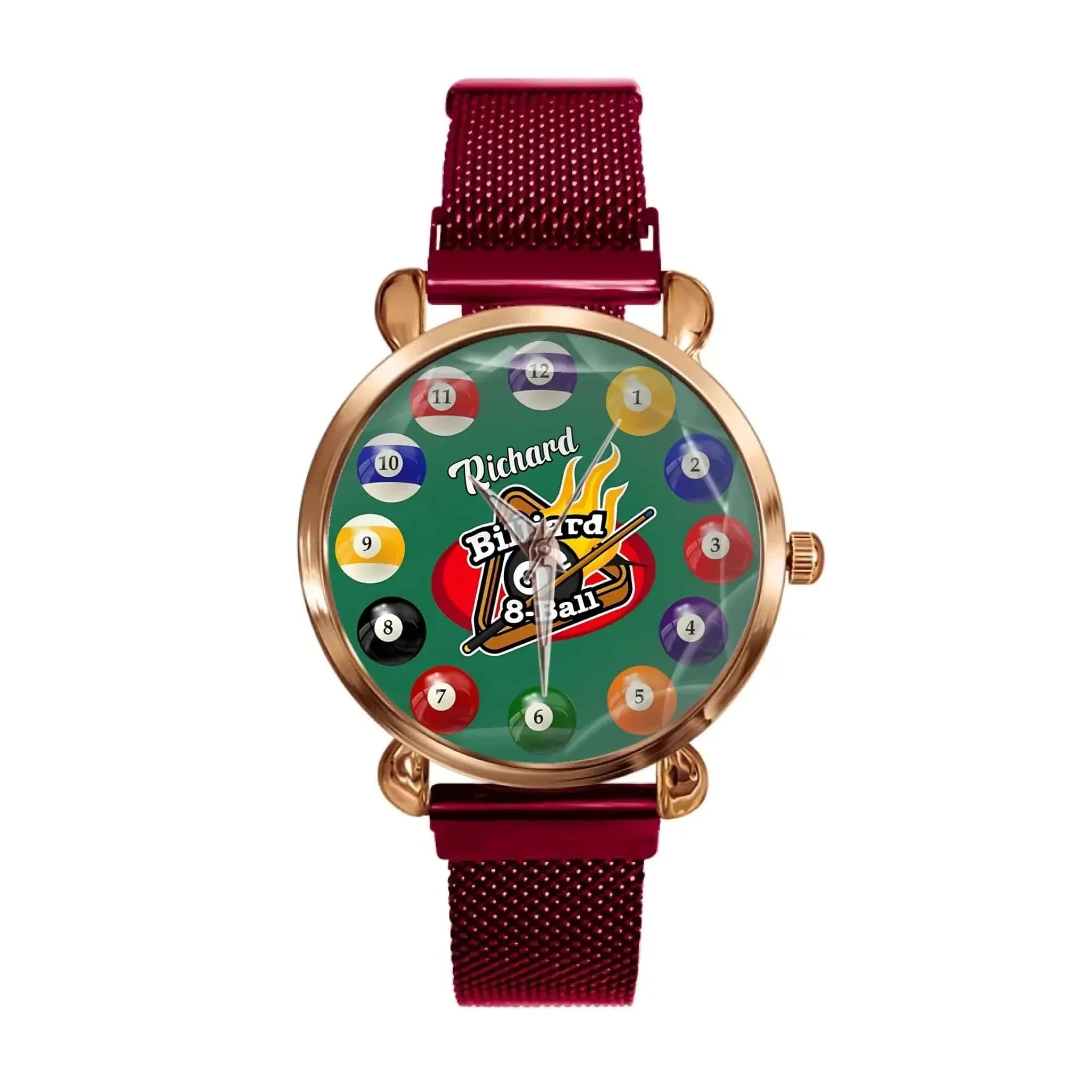 Customised Sports Themed Watch - Ball Motif Watch with Personalised Name - A Gift For Family,Friend,Sports Love - Joliny