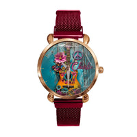 Customized Hippie-Inspired Musical Instrument Watch – Personalized Name Engraved Instrument Patterned Watch - A Gift For Music Enthusiast,Musicians,Friend,BFF - Joliny