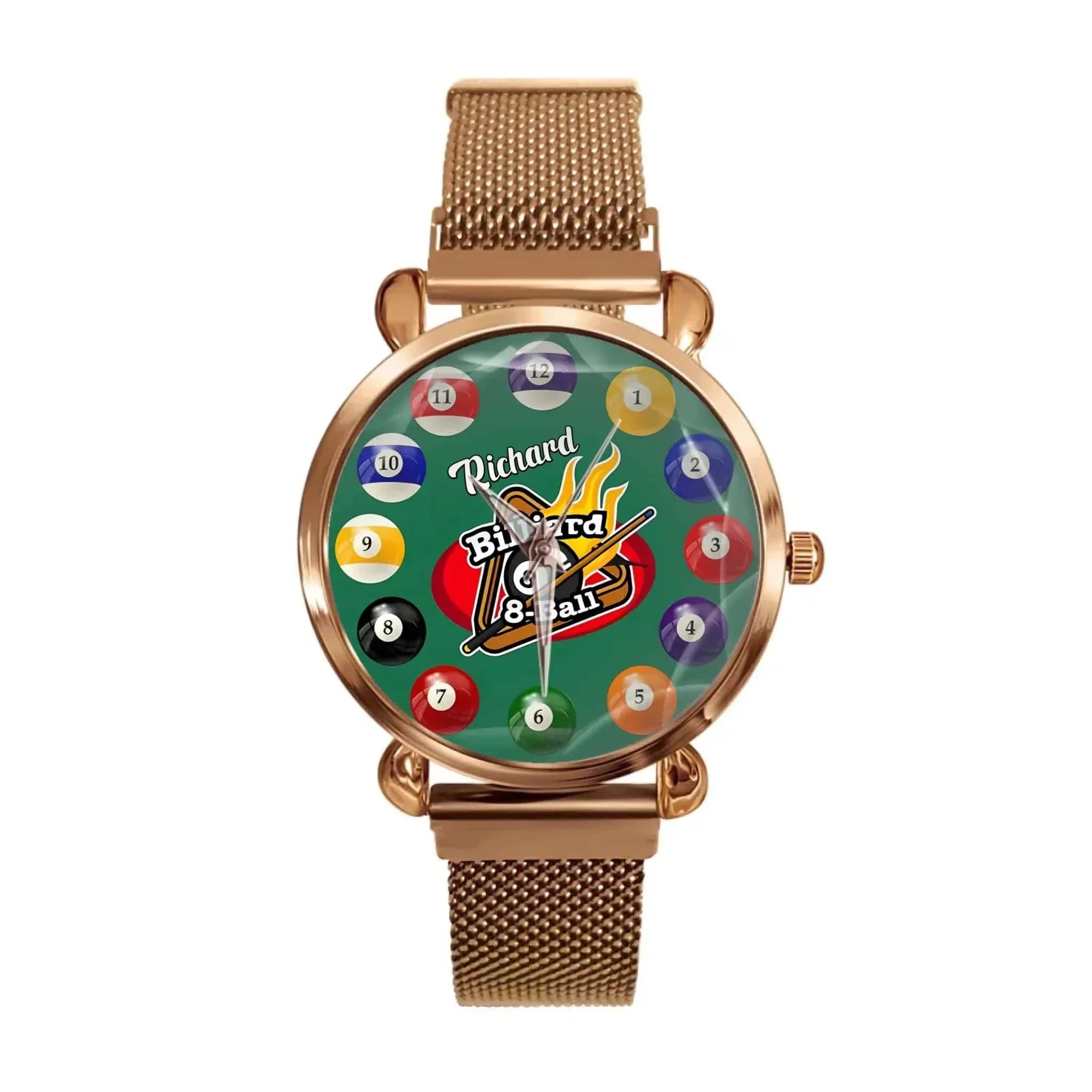 Customised Sports Themed Watch - Ball Motif Watch with Personalised Name - A Gift For Family,Friend,Sports Love - Joliny