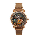 Customized Retro Musical Instrument-themed Watch – Personalized Name Engraved Musical Instrument Pattern Watch - A Gift For Friend,Family,Music Enthusiast - Joliny