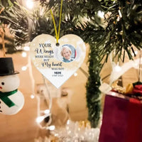 Your Wings Were Ready But My Heart Was Not - Custom Photo Acrylic Heart Ornament - Joliny