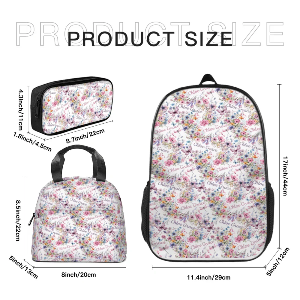 Girls Name Wildflower Nursery Custom Backpack, Back to School Gift for Kids - Joliny