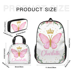 Personalized Custom Baby Girl Backpack - Baby Girl Name Butterfly Receiving Backpack