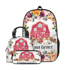 Flower Girl Farm Animal Name Custom Backpack. Back-to-School season Gift