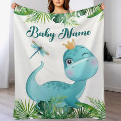 Livraison gratuite✈️Couvertures personnalisées pour bébé, meilleur cadeau pour bébé, nouveau-né – Couverture dinosaure.