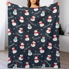 Free Shipping✈️Personalize Christmas Snowman Name Blanket