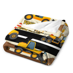 Free Shipping✈️Personalized Name Construction Site Kids Blanket