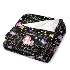 Free Shipping✈️Custom Name Magical Unicorn Baby Blanket