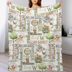 Free Shipping✈️Wildlife Adventure Name Custom Blanket