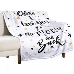 Free Shipping✈️I Love You to the Moon and Back Name Custom Blanket