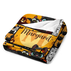 Livraison gratuite✈️Couverture personnalisée avec nom de citrouille d'Halloween – Couverture pour bébé avec nom personnalisé