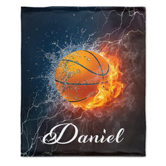 Free Shipping✈️Ball In Fire Custom Name Blanket - Custom Team Gift