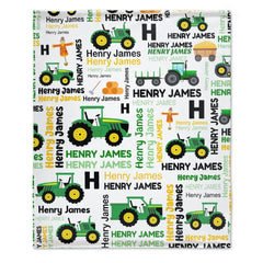 Free Shipping✈️Boys Girls Kids Customized Construction Name Blanket