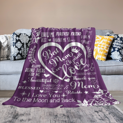 Best Mom Ever Throw Blanket Custom Blanket - Mother's Day Gift for Mom