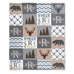 Free Shipping✈️Baby Blanket  - Baby Shower Gift - Woodland Animals Baby Bedding - Woodland Baby Bedding