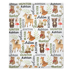 Free Shipping✈️Forest Animals Personalized Custom Name Blanket