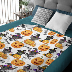 Free Shipping✈️Personalized Custom Name Halloween Blanket For Kids Baby Family