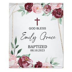 Free Shipping✈️Personalized Baptism God Bless Name Blanket