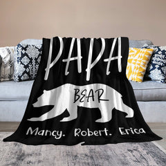 Couverture Papa Bear personnalisée avec nom - Cadeau pour papa 