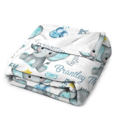 Free Shipping✈️Personalized Name Elephant Baby Blanket