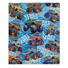 Free Shipping✈️Personalized Truck Car Pattern Name Custom Blanket