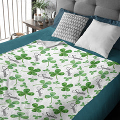 Free Shipping✈️ Clover Name Custom Blanket - Lucky Gift