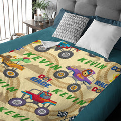 Free Shipping✈️Custom Name Farm Tools Car Kids Blanket