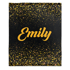 Free Shipping✈️Sparkling Gold Glitter Personalized blanket with Name - Birthday Anniversary Gift